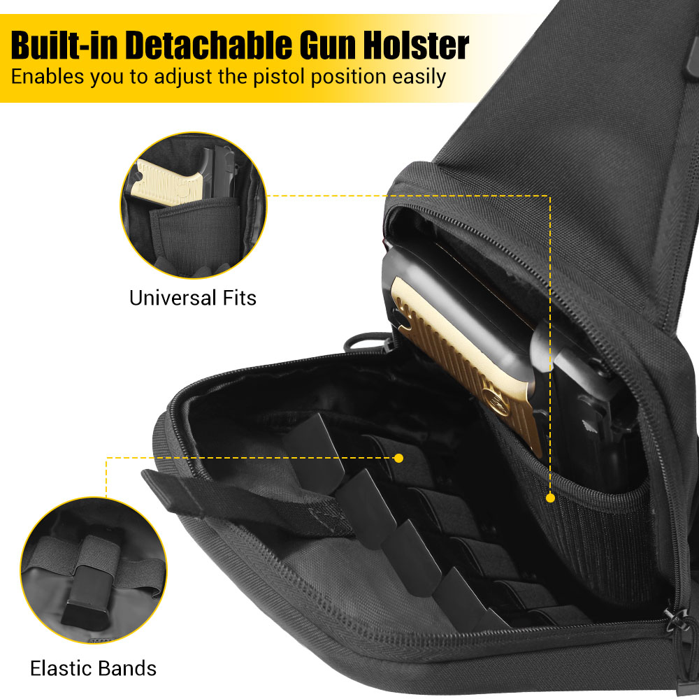 전술 권총 가방, 은닉 휴대용 권총 홀스터, 권총 보관 - Edc Concealed Carry Sling Bag 리뷰 및 가격