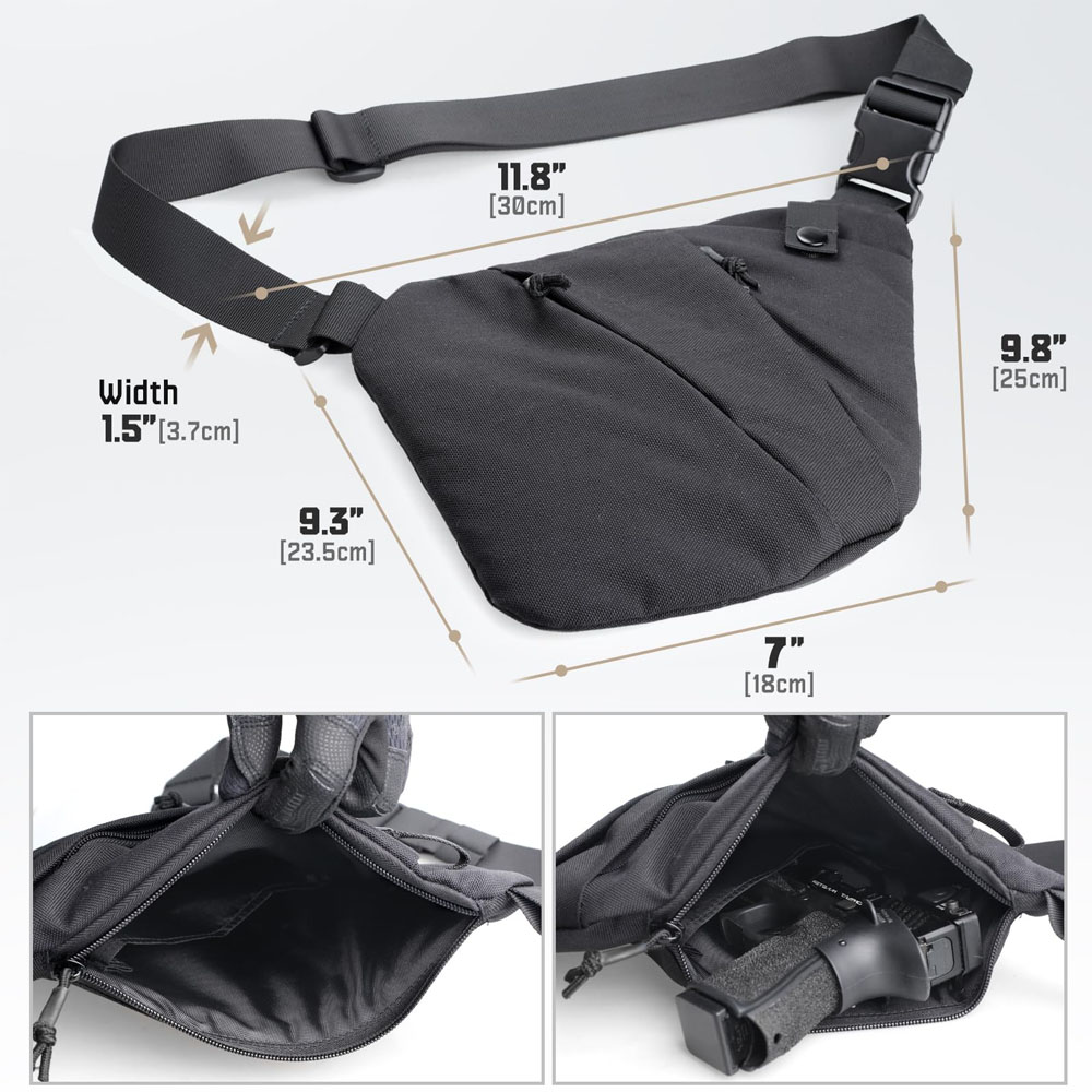 전술 숨겨진 총 운반 가방 남자 크로스 바디 슬링 가방 - Edc Concealed Carry Sling Bag 리뷰 및 가격