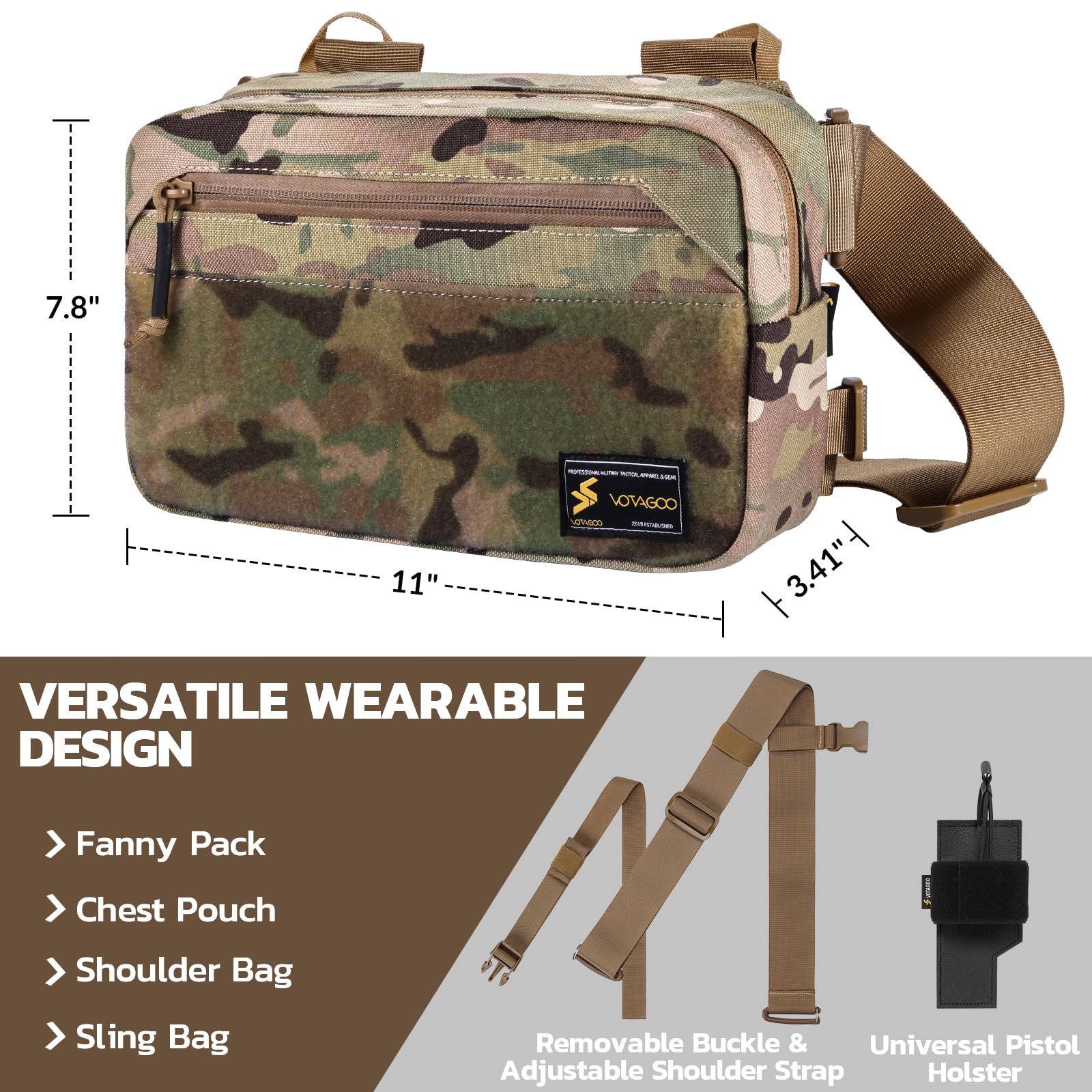 전술 패니 팩, 권총 홀스터가 포함된 숨겨진 캐리 CC - Edc Concealed Carry Sling Bag 리뷰 및 가격